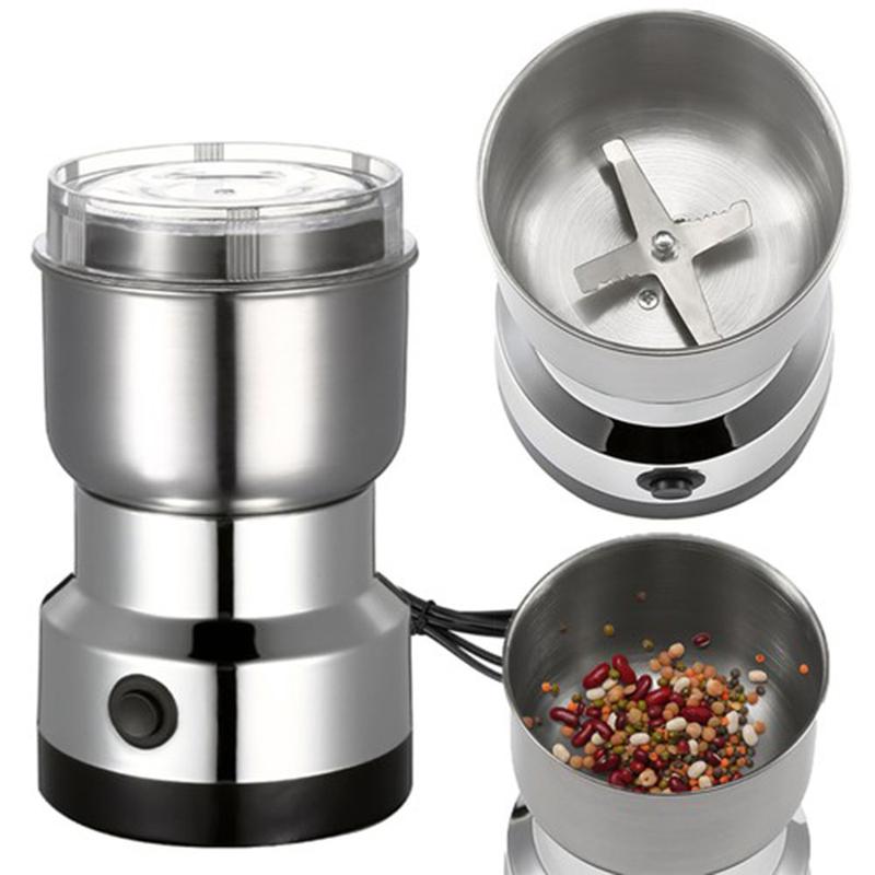 Electric Coffee Bean Grinder Nut Seed Grind Spice Crusher Mill Blender /Silver
