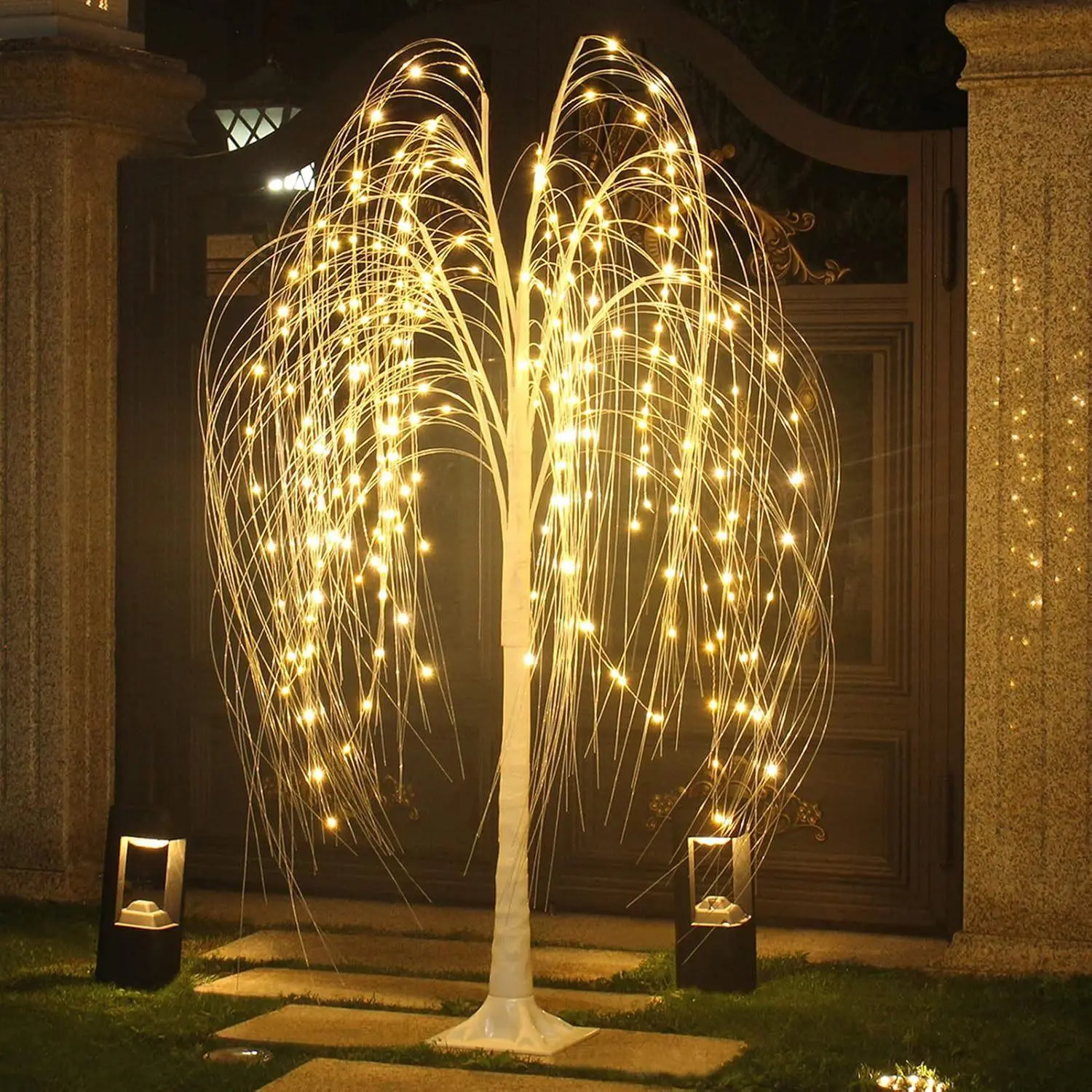 Weeping Willow Tree Light, Birch Tree Lights, Artificial Maple Tree, Crystal Tree Lamp for Indoor & Outdoor Decor, Perfect for Weddings, Festivals, Home, Garden, and Party Decoration, Warm White Lights/RGB deskmakeover