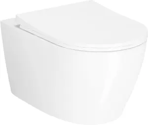 Wall-Hung Toilet, Modern Wall-Mounted Toilets with Soft Closing Seat,White Double - Layer Ultra - Thin One - end - tilted PP Toilet Seat