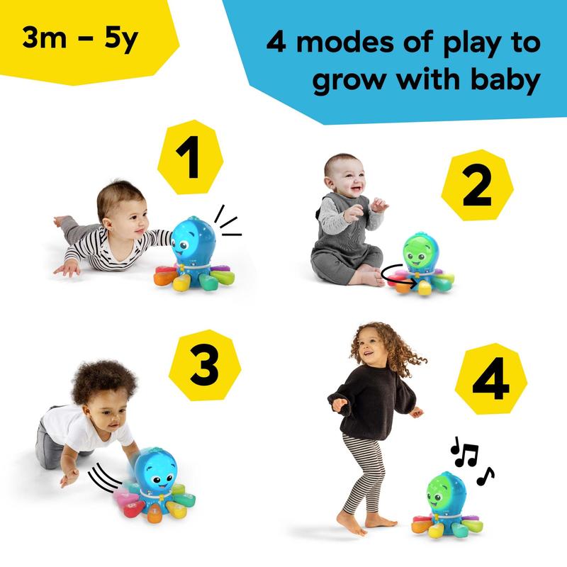 BABY EINSTEIN Baby Einstein Go Opus Go 4-in-1 Crawl & Chase Pal - Interactive Sensory Toy for Infants with 4 Modes of Learning and Fun