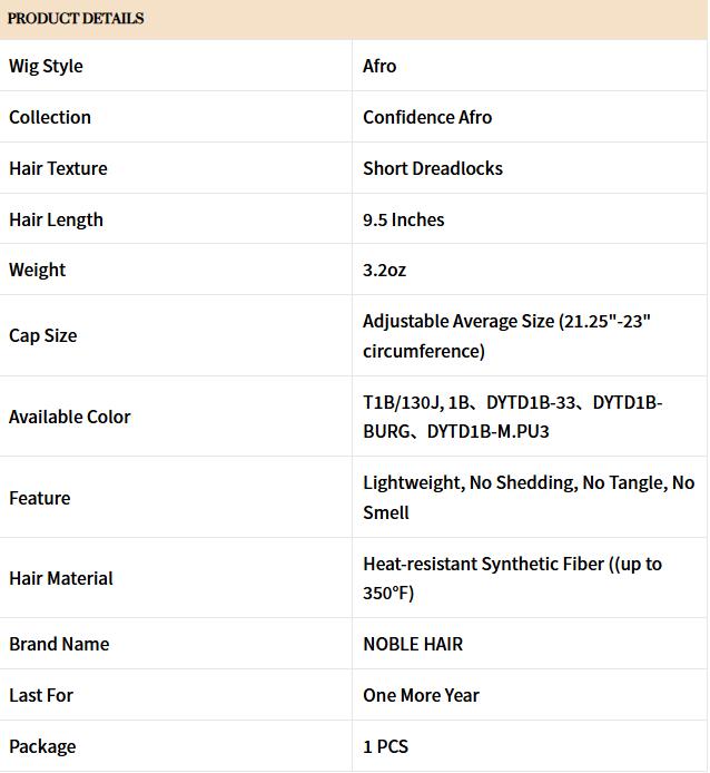 Noble 9.5 Inch Short Dreadlocks Ombre #4/130J Afro Wigs Synthetic Hair