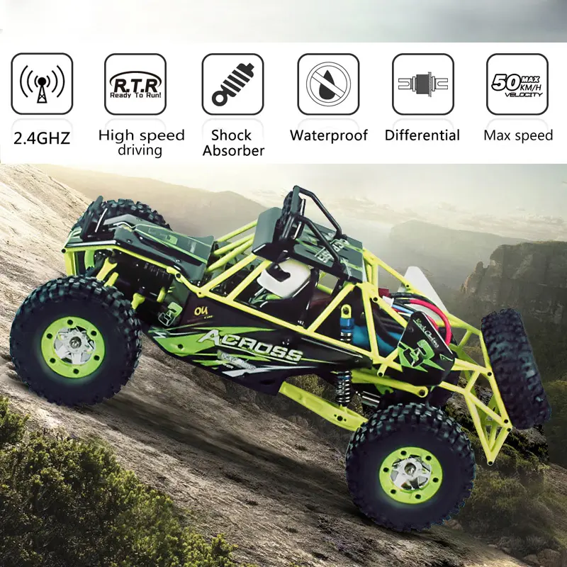 Wltoys 12427 1:12 Scale RC Model Car, 2.4G 4WD Electric Brushed Crawler RTR, High-Grade PA Build, Detailed Replica with LED Lights, 10 Mins Per Charge, Unisex Remote Controlled Car Ideal Gift for 6-8 Year Olds (Toys & Hobbies, Classic & Novelty Toys)