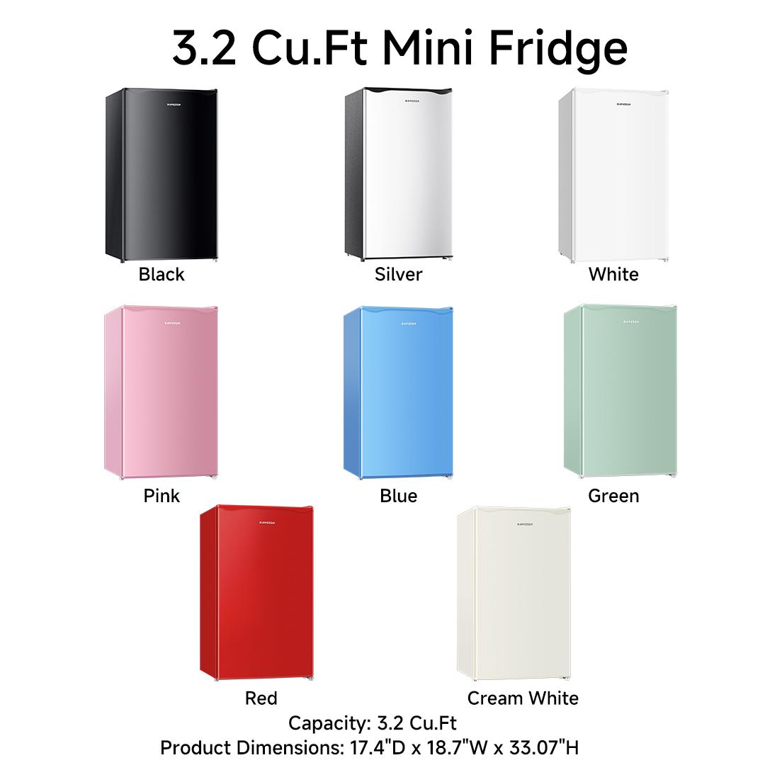 BANGSON Mini Fridge with Freezer 1.7 Cu.Ft & 3.2Cu.Ft Compact Single Door Small Refrigerator Beverage Cooler Energy-Efficient Low Noise Temperature Thermostat BANGSON Mini Fridge with Freezer 1.7 Cu.Ft & 3.2Cu.Ft Compact Single Door Small Refrigerator Beverage Cooler Energy-Efficient Low Noise Temperature Thermostat