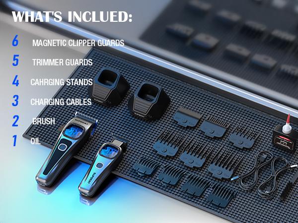 Suprent Barber Clipper-10000 RPM Motor Thermally Stable Ceramic Blade- Cordless Hair Trimmer Set for Barbers with Charging Base - Premium Hair Clipper Kit - Gift for Men