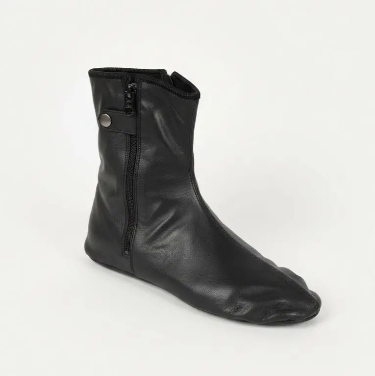 Genuine Leather Khuffayn   Modern Zippered Indoor Socks for Men & Women