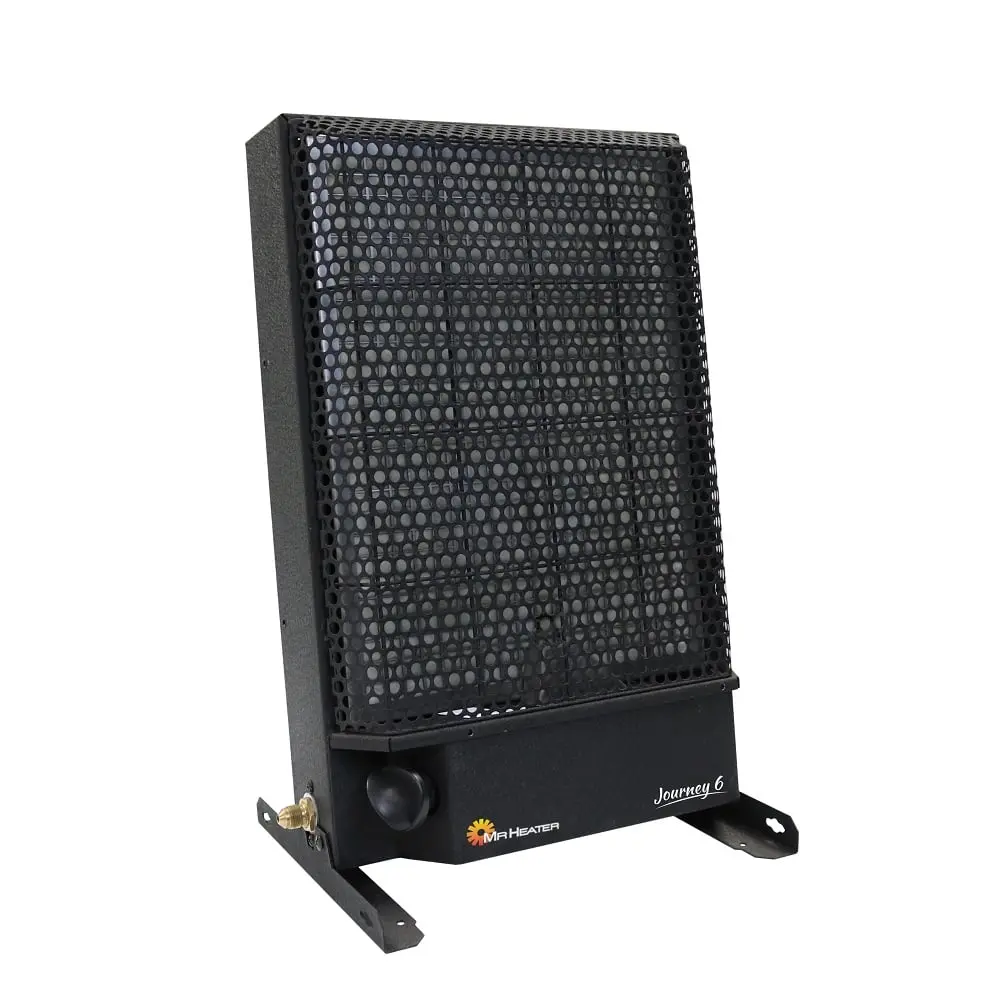 Mr. Heater 14 in. 6000 BTU Catalytic Heater - Black, Radiant Heat, Rectangular Base, Ideal for RV Users, Keep Whole Family Warm, Maximize Safety, 200 Sq. Ft., Minimal Use Of Fuel