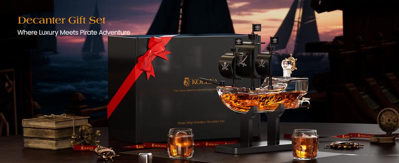 Valentine's Day, New Year Gifts for Men Dad, Pirate Ship Whiskey Decanter Set with 2 Glasses, for Home Bar, Funny Gift Ideas for Him, Husband, Father, Boyfriend, Anniversary, Sailor & Captain, Sailor Enthusiast liquor for Bar, dispenser Valentine's Day, New Year Gifts for Men Dad, Pirate Ship Whiskey Decanter Set with 2 Glasses, for Home Bar, Funny Gift Ideas for Him, Husband, Father, Boyfriend, Anniversary, Sailor & Captain, Sailor Enthusiast liquor for Bar, dispenser