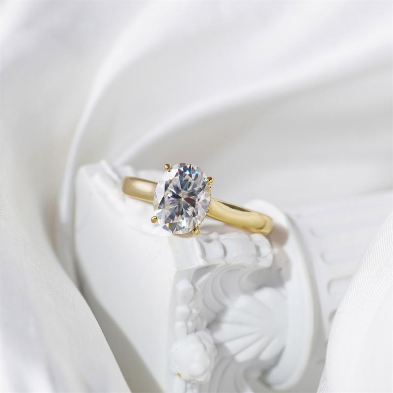 Delzzad 14K Gold-Plated 2ct Solitaire Oval Promise Engagement Ring Synthetic Moissanite S925 Wedding Ring Band Jewelry Perfect Birthday Engagement Wedding Anniversary Christmas Gift for Women Delzzad 14K Gold-Plated 2ct Solitaire Oval Promise Engagement Ring Synthetic Moissanite S925 Wedding Ring Band Jewelry Perfect Birthday Engagement Wedding Anniversary Christmas Gift for Women