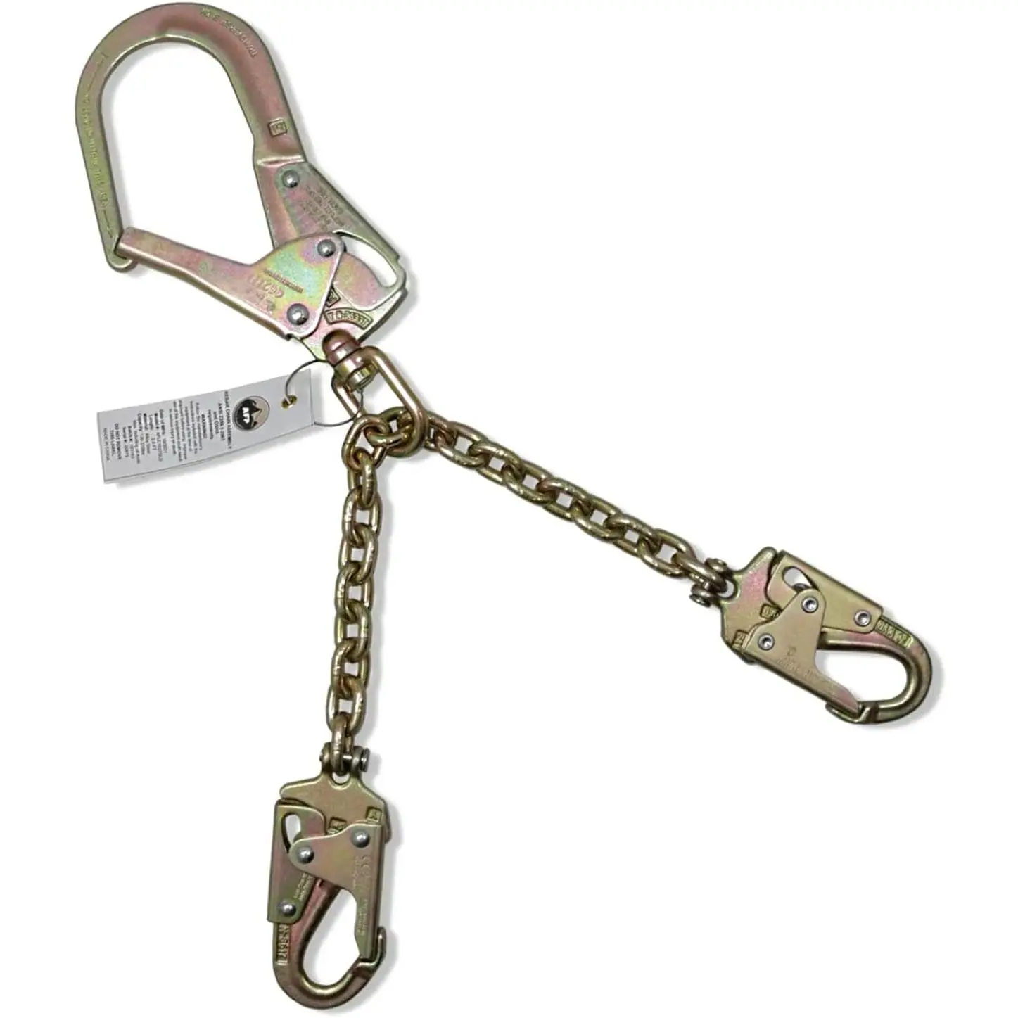 Rebar Positioning Chain Assembly with Swivel Hook (Gold)
