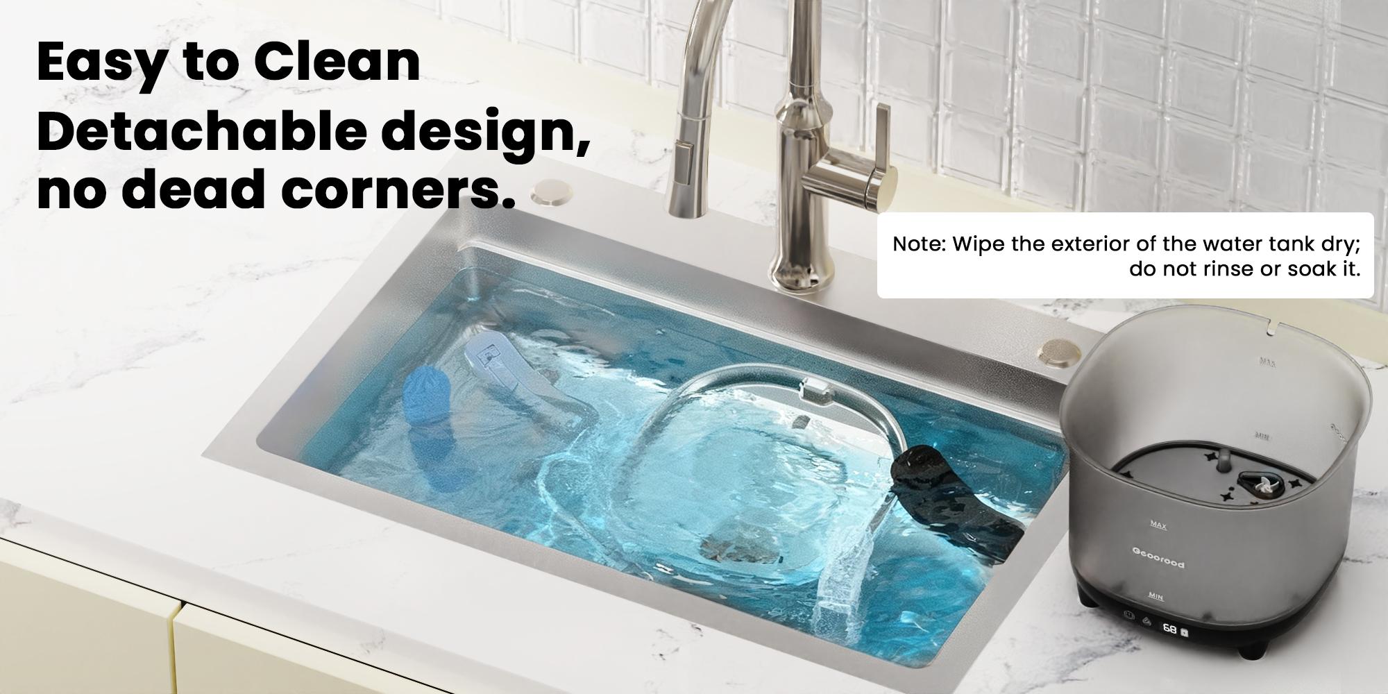 Geoorood Cat Water Fountain Cordless, 101oz/3L Wireless Pet Water Fountain for Indoor Cats, Battery-Operated Cat Drinking Fountain with Motion Sensor, Ultra-Quiet Pump, BPA-Free