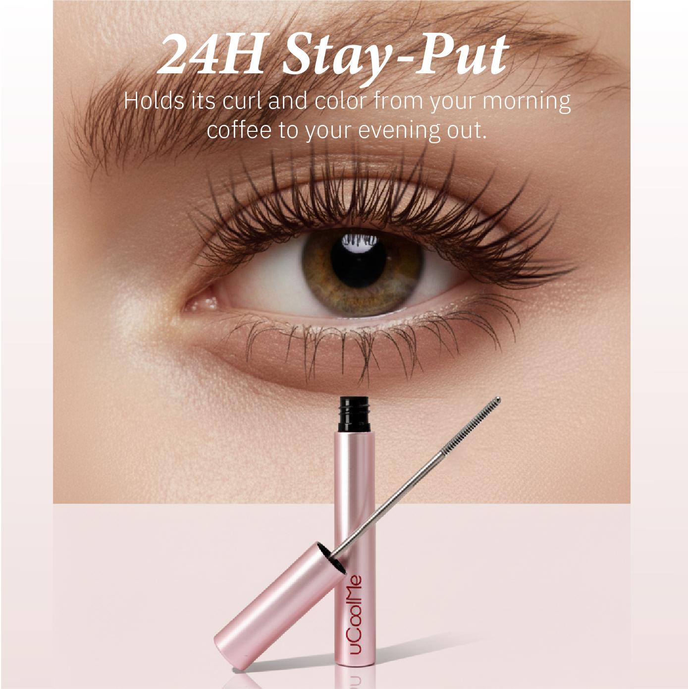uCoolMe Lengthening and Curling Mascara 3D Eyelash Iron Magic Wand Mascara Black Long Lasting Waterproof Smudge Proof 24 Hour Wear Natural Extension Thickening Effect Ultra Fine Volumizing Makeup Cosmetics TikTokShopHolidayHaul