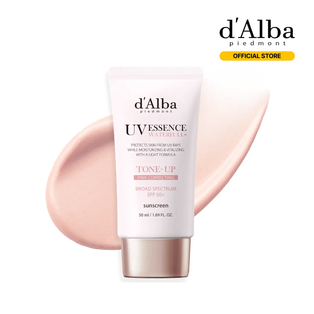 [OFFICIAL d'Alba] White Truffle Waterfull Tone Up Sunscreen Serum - SPF 50+ Hydrating Korean Facial Sun Cream (1.69 fl oz) Lightweight Moisturizer