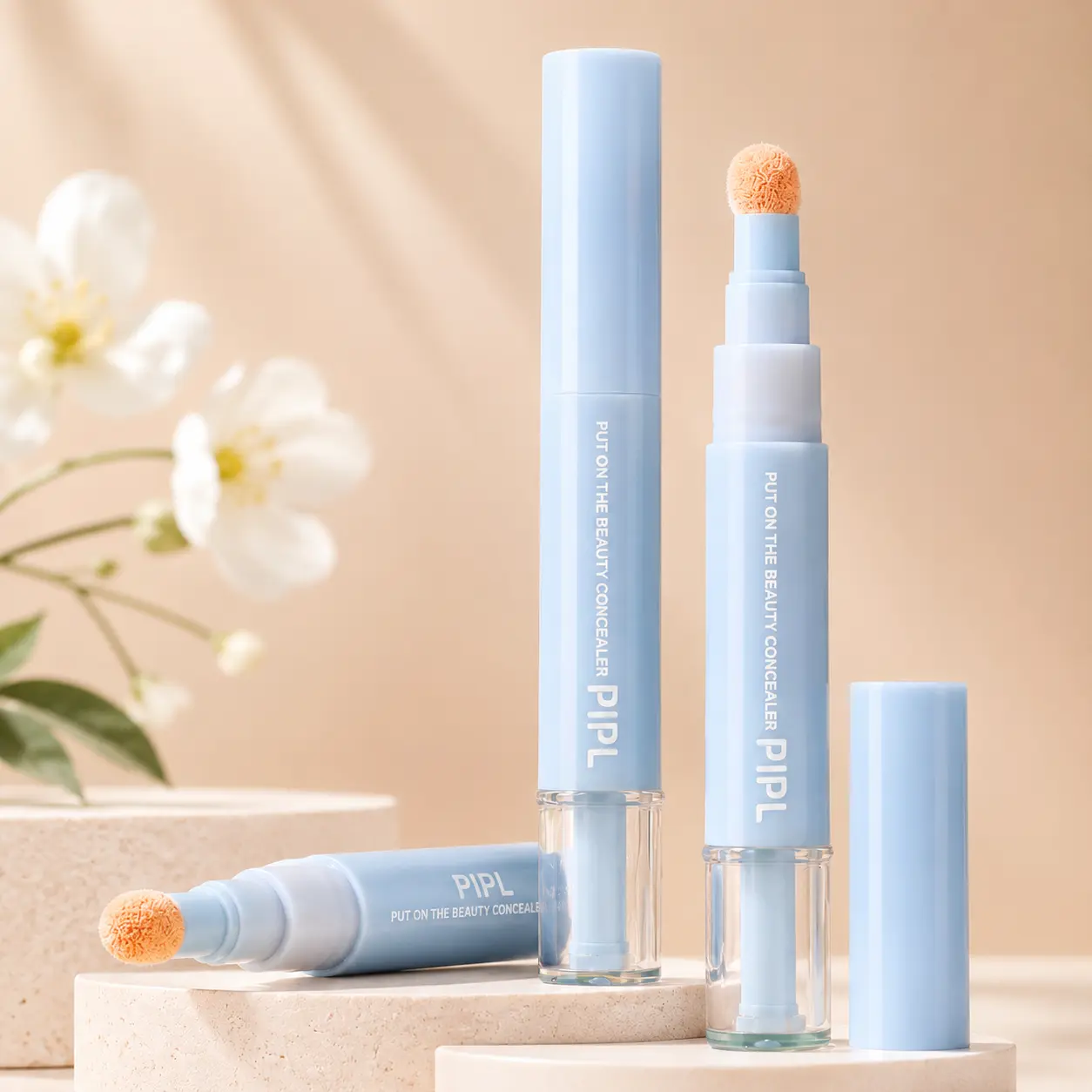 Full Coverage Concealer Pen, Portable Makeup Concealer for Under Eye, Blemishes and Redness, Smooth Blendable Face Makeup Cosmetic Foundation