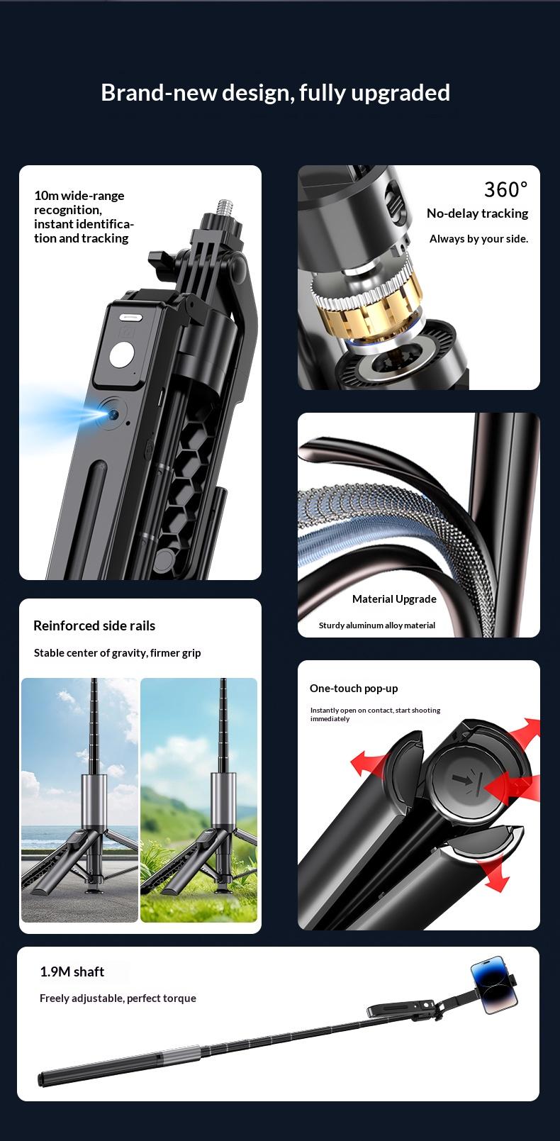 2026 New 360° Rotatable Selfie Stick Tripod,74.8 inches,  Smart Face Tracking , Auto Face Tracking ,Rechargeable remoter Phone Holder for Vlog, Live Streaming, Smartphone Camera Accessoriesfor iPhone 17/16/15/14/13/Android/Camera/GoPro, Valentine's Day