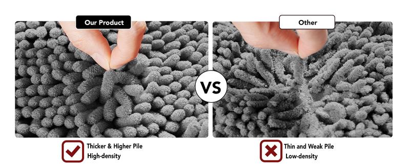 Deconovo Bathroom mat, Water Proof, Toilet Lid Mat & Bath Mat, Bath Rugs, Summer Bathroom Accessories, Machine Washable Low Pile Rugs for Living Room