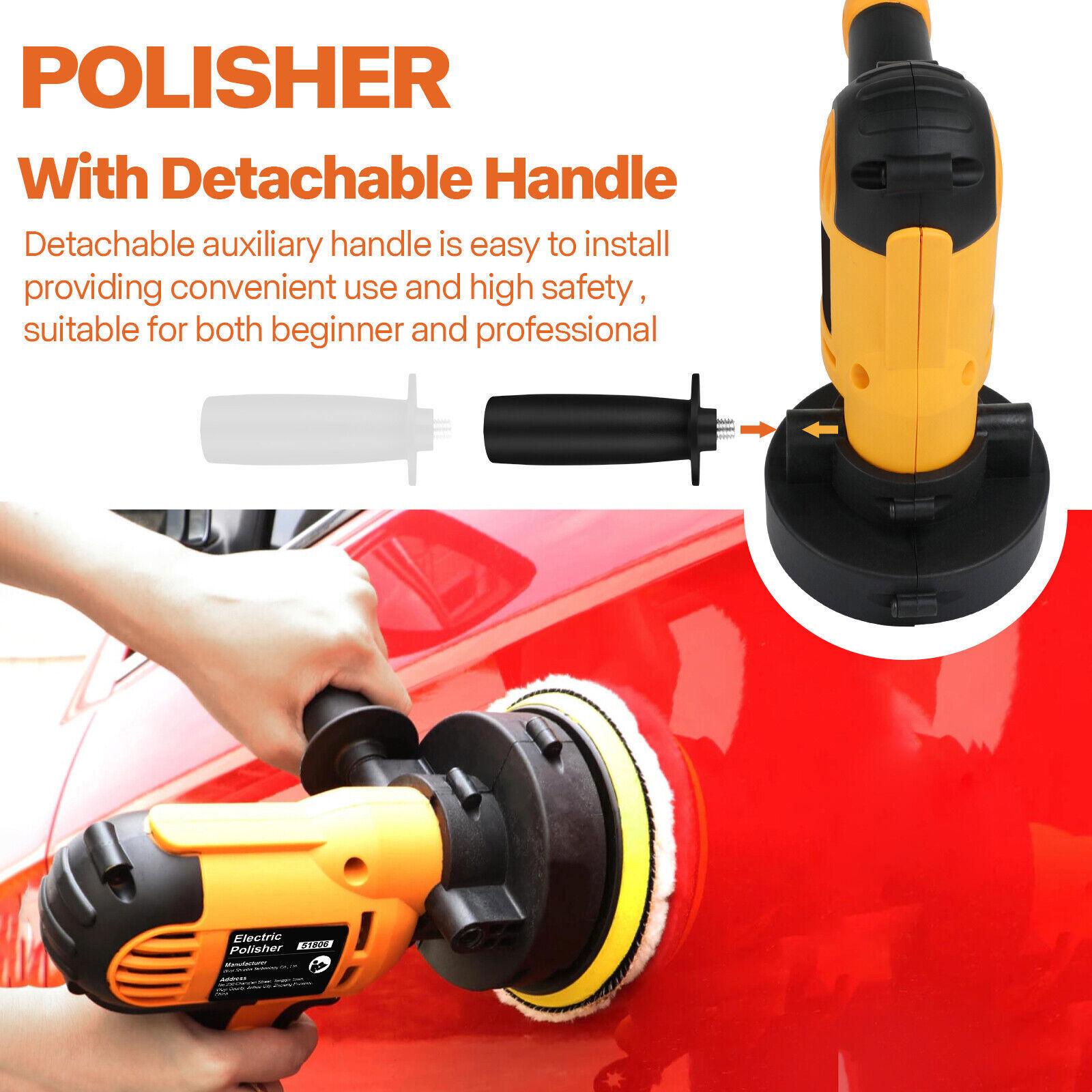 800W Car Polisher Buffer Sander Polishing Machine Kit Waxing with 5" Pad Bonnet