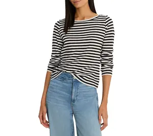 NIC+ZOE Stripe Cape Rib Modern Boat Tee