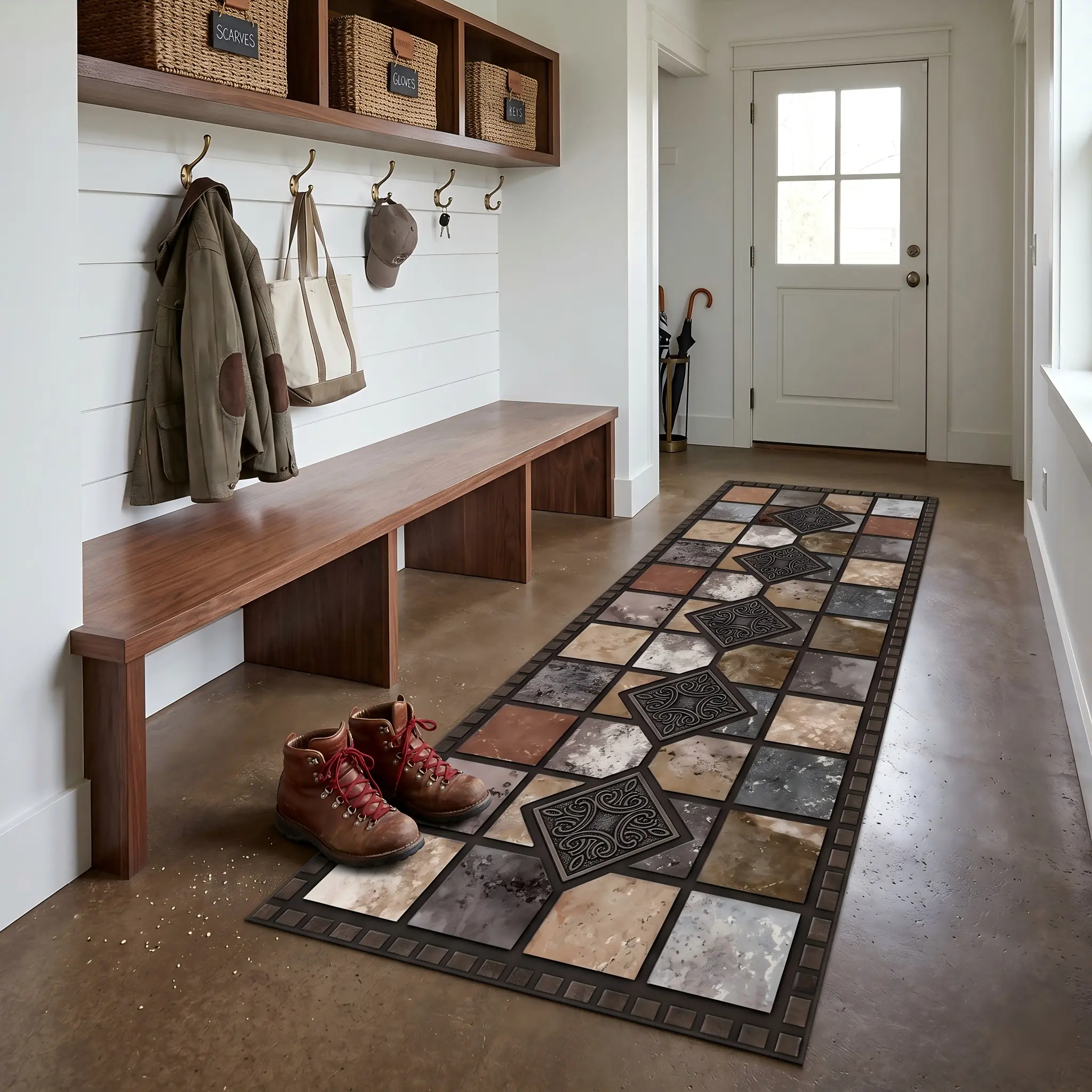 Larger Size, Wider Coverage Runner Mat, Non-Slip Backing, Machine Washable, Polyester Textile, Versatile Decorative Mat for Hallway, Bedroom, Kitchen, Bathroom - Ideal for Easter, Hanukkah, Thanksgiving, St. Patrick's Day, Washable Area Mat
