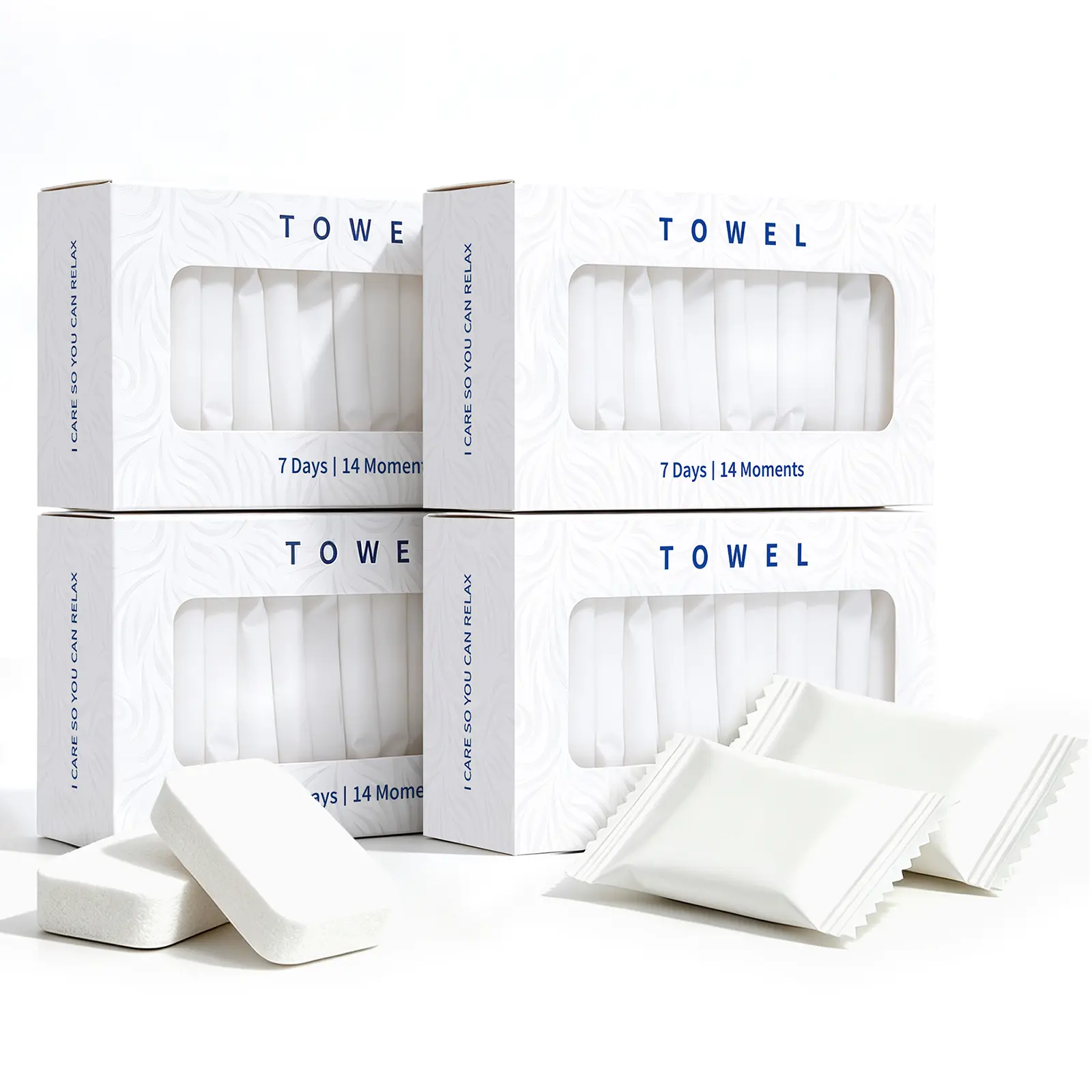 Welsteepse Magic Compressed Towel Tablets, 14-Pack Individually Wrapped Plant Fiber Disposable Hand Towels for Bathroom, Travel Clean, Camping, Compact Portable Expandable Washcloths in Box, Unisex Personal Care