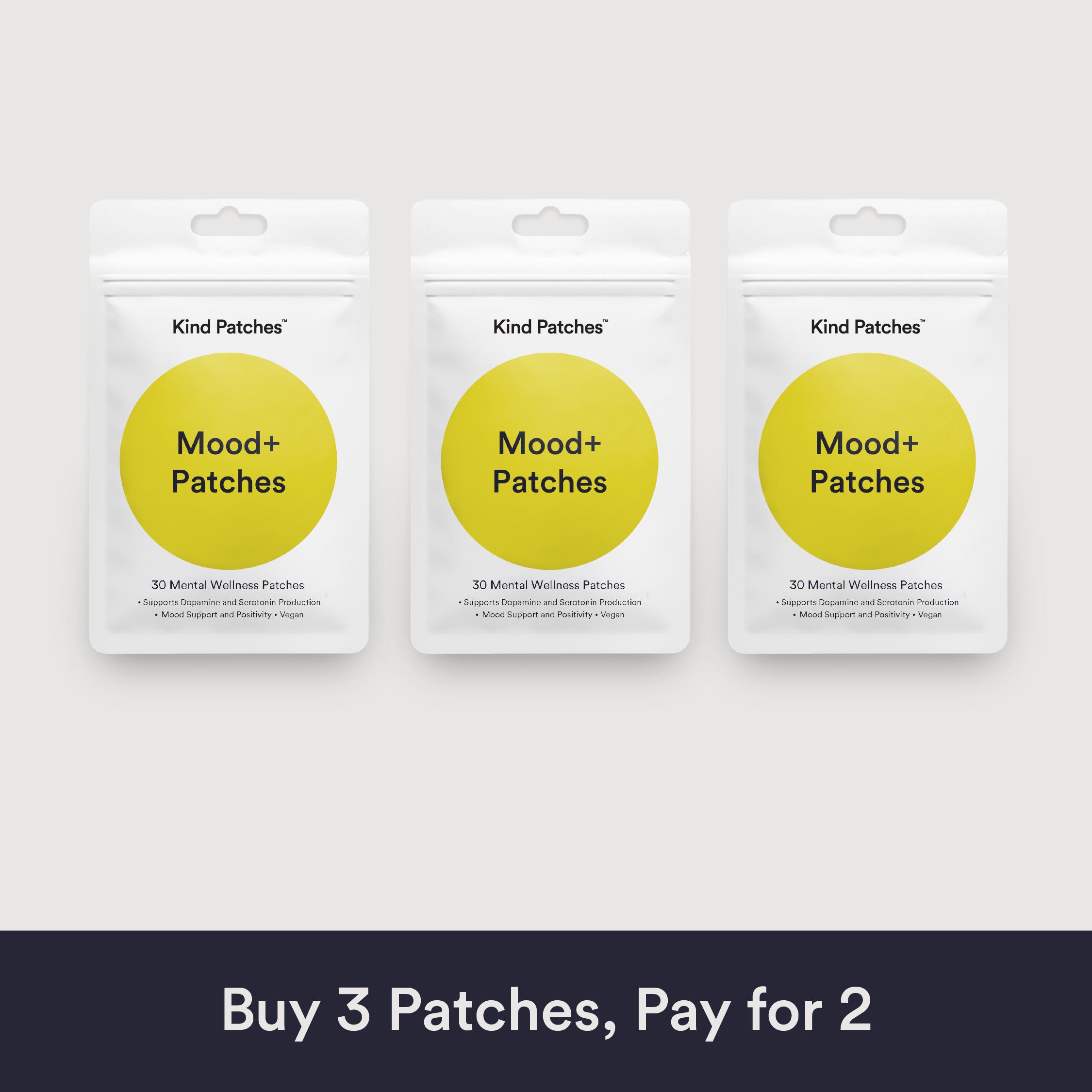 3 Packs of Kind Patches Mood+ Patches, Supports Dopamine and Serotonin Production, Mood Support, Vegan 3 Packs of Kind Patches Mood+ Patches, Supports Dopamine and Serotonin Production, Mood Support, Vegan