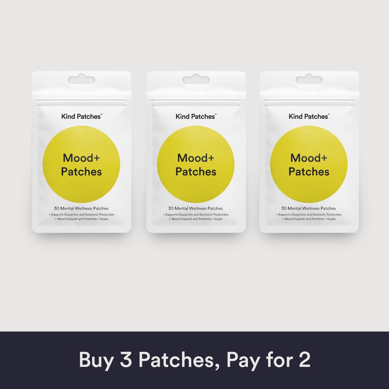 3 Packs of Kind Patches Mood+ Patches, Supports Dopamine and Serotonin Production, Mood Support, Vegan