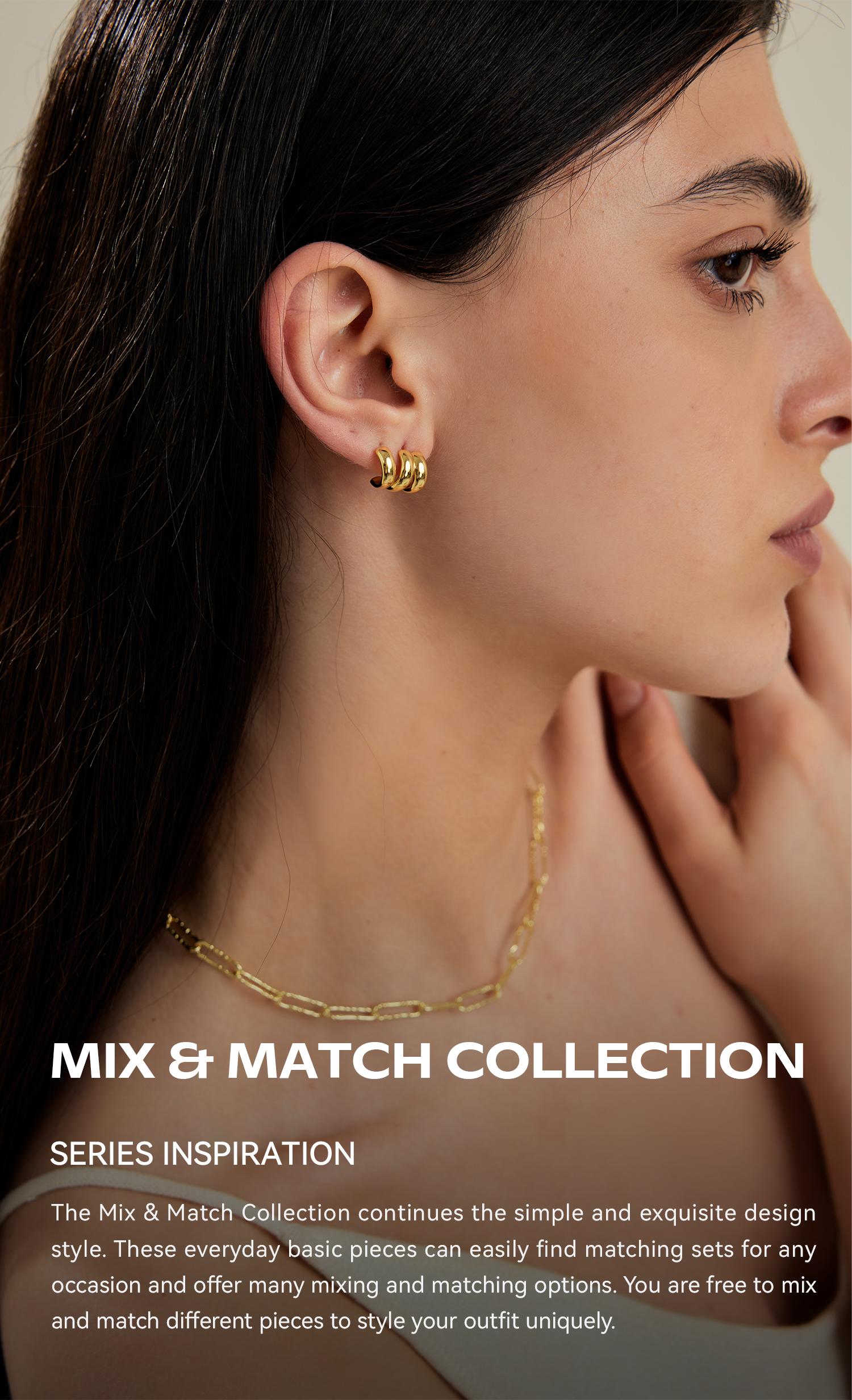 Mix & Match Triple Hoop Earrings – 3-in-1 Design | 18K Gold / Platinum Plated with 925 Silver Posts
