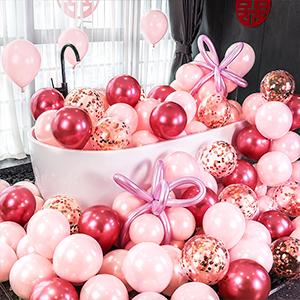 101 Pack Valentines Day Balloons Kit, Rose Gold Pink Heart Balloons with Rose Petals, I Love You Balloons for Anniversary Mothers Day Wedding Romantic Decorations Special Night 101 Pack Valentines Day Balloons Kit, Rose Gold Pink Heart Balloons with Rose Petals, I Love You Balloons for Anniversary Mothers Day Wedding Romantic Decorations Special Night