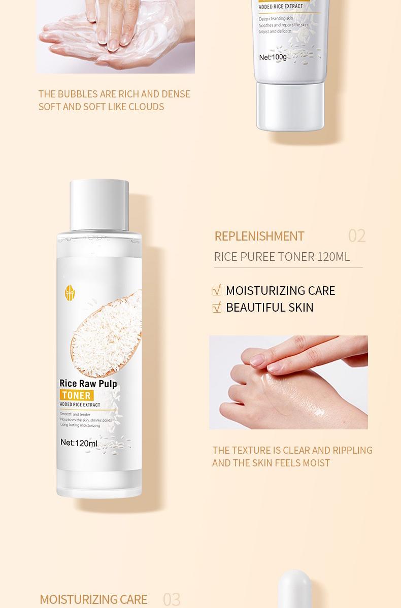 Korean Rice Toner Set with 77.78% Rice Extract & Niacinamide for Hydration & Brightening 6 Best-Selling Products Ideal for Gifts