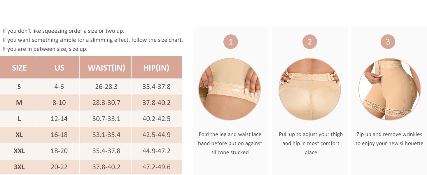 FeelinGirl Body Shaper for Women Butt Lifting Shapewear Fajas Colombianas Shapewear Postpartum Tummy Control Body Shaper Panties with Zipper Closure Comfort Womenswear Dress