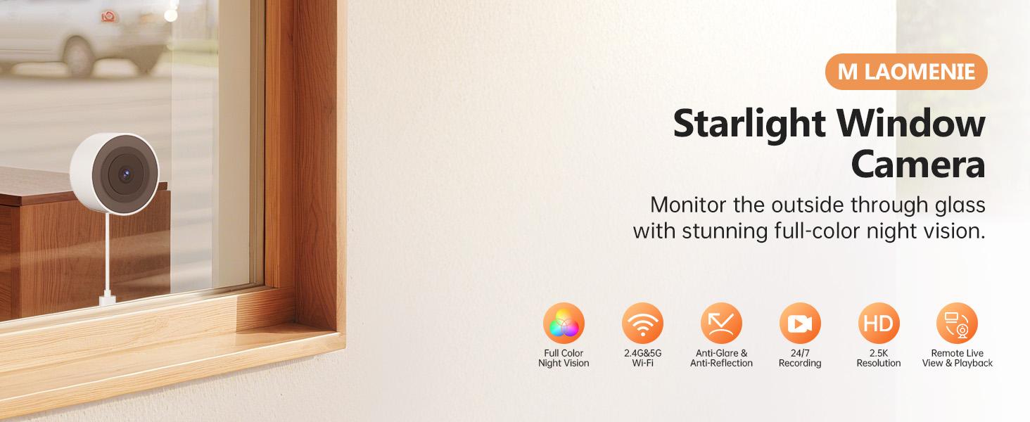 3MP 2K AI Smart Home Camera – Behavior Analysis Alerts,2.4G/5Ghz WiFi,Low-Light Full‑Color Night Vision,Motion Detection, Two‑Way Audio & App Control