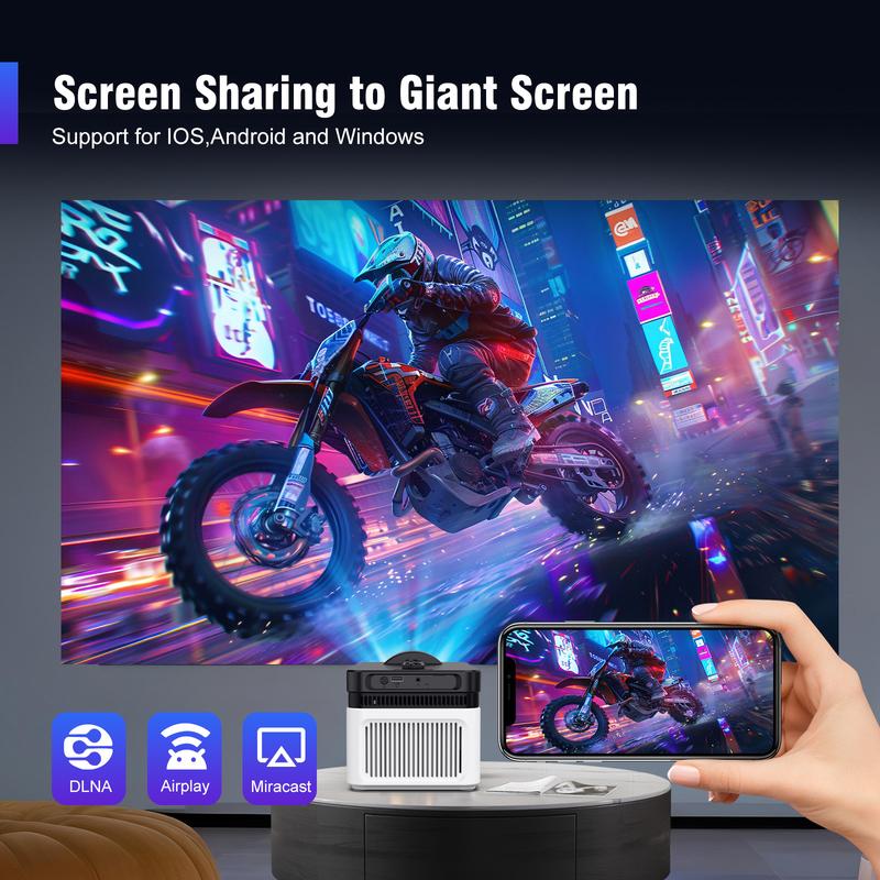 [US warehouse] Magcubic HY450 900ANSI Projector Ultra Short Throw 8K Decode Native 1080P Auto Offset Electronic Focus Dual WiFi6 BT5.4 Allwinner H716 Built-in Dual 5W HiFi Speakers 32G High Performance Home Cinema