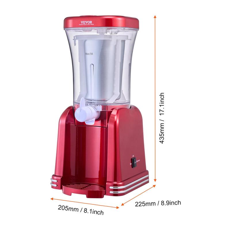 VEVOR Slushy Machine for Home, TikTokShopBlackFriday, 32oz Tank Home-use Margarita Machine, Smoothie Frozen Drink Maker with Food-grade Materials, Slushie Machine for Home DIY, Kids Parties, Red