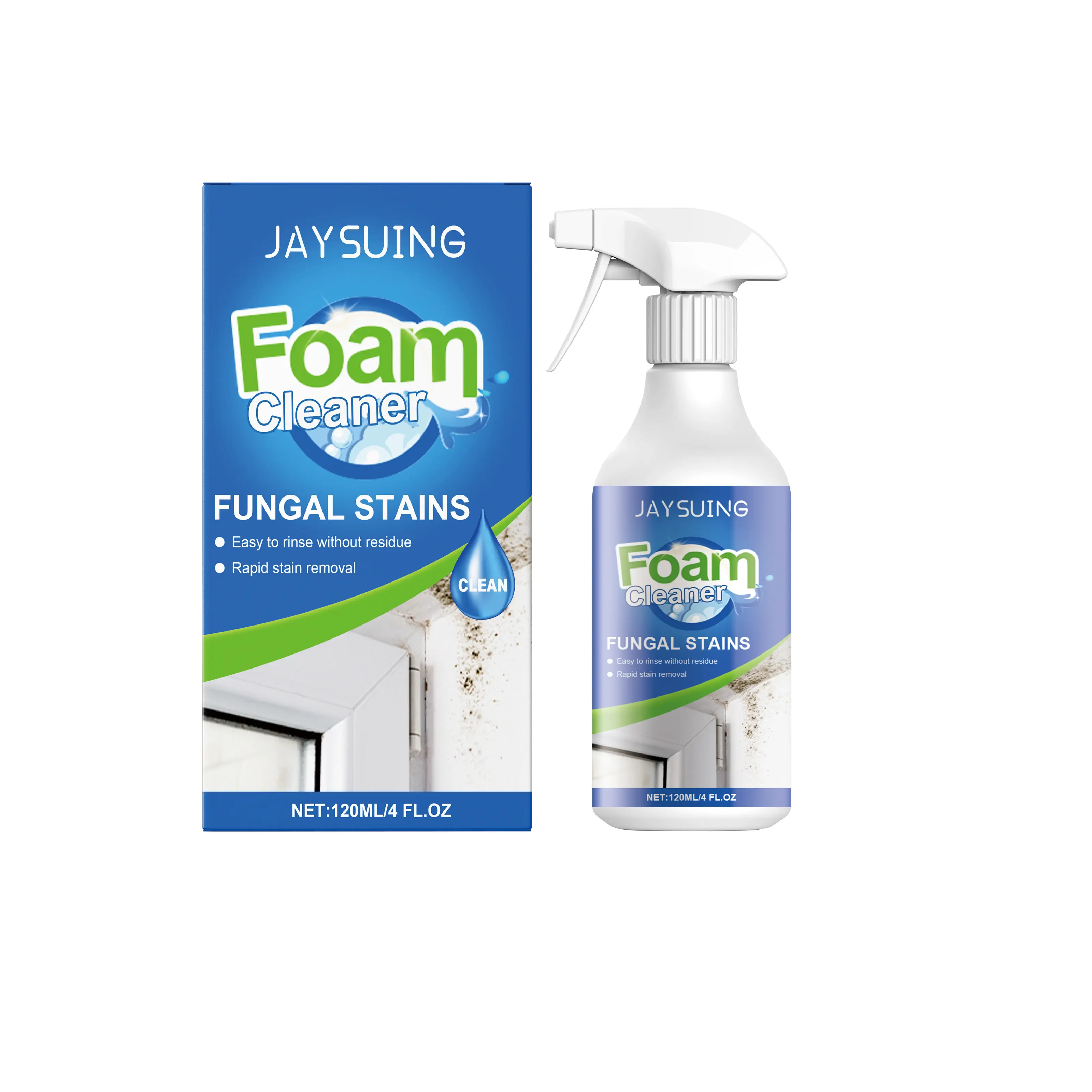 Jaysuing Stain Removal Foamed Cleaner Multi-Purpose Household Cleaning Moldy Wall Tile Cleaner Detergent Spray