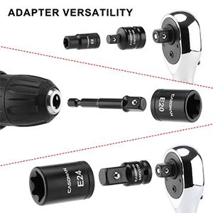 CASOMAN 71-Piece Master Hex & Torx Bit Socket Set 1/4" 3/8" 1/2" Drive Metric SAE Hex Bit Sockets Star Bit Sockets T6 T70 E-Torx Sockets E4 E24 with Storage Case，#TikTokShopfalldealsforyou