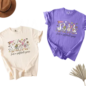 Comfort Colors T-Shirt 1717 Just A Softball Goose Funny Softball Goose Gift For Softball Mom Softball Player Game Day Softball Top S1 Tee