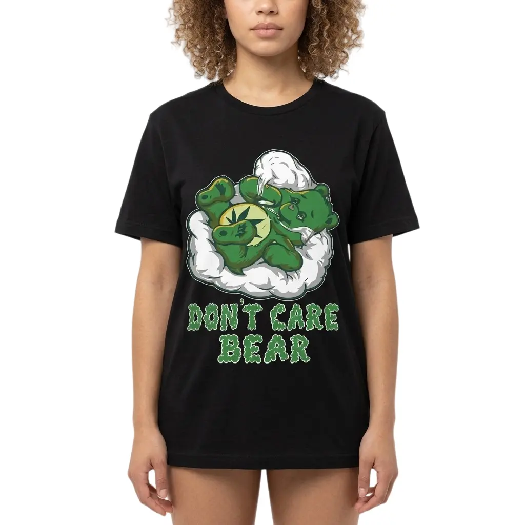 Short Sleeve Round Neck T-Shirt for Men - Funny Bear Smoking Weed Cannabis 4:20 Stoner Gift, Classic Fit Soft Breathable Fabric, Casual Sports Top Printed Crewneck Clothes, Shortsleeve