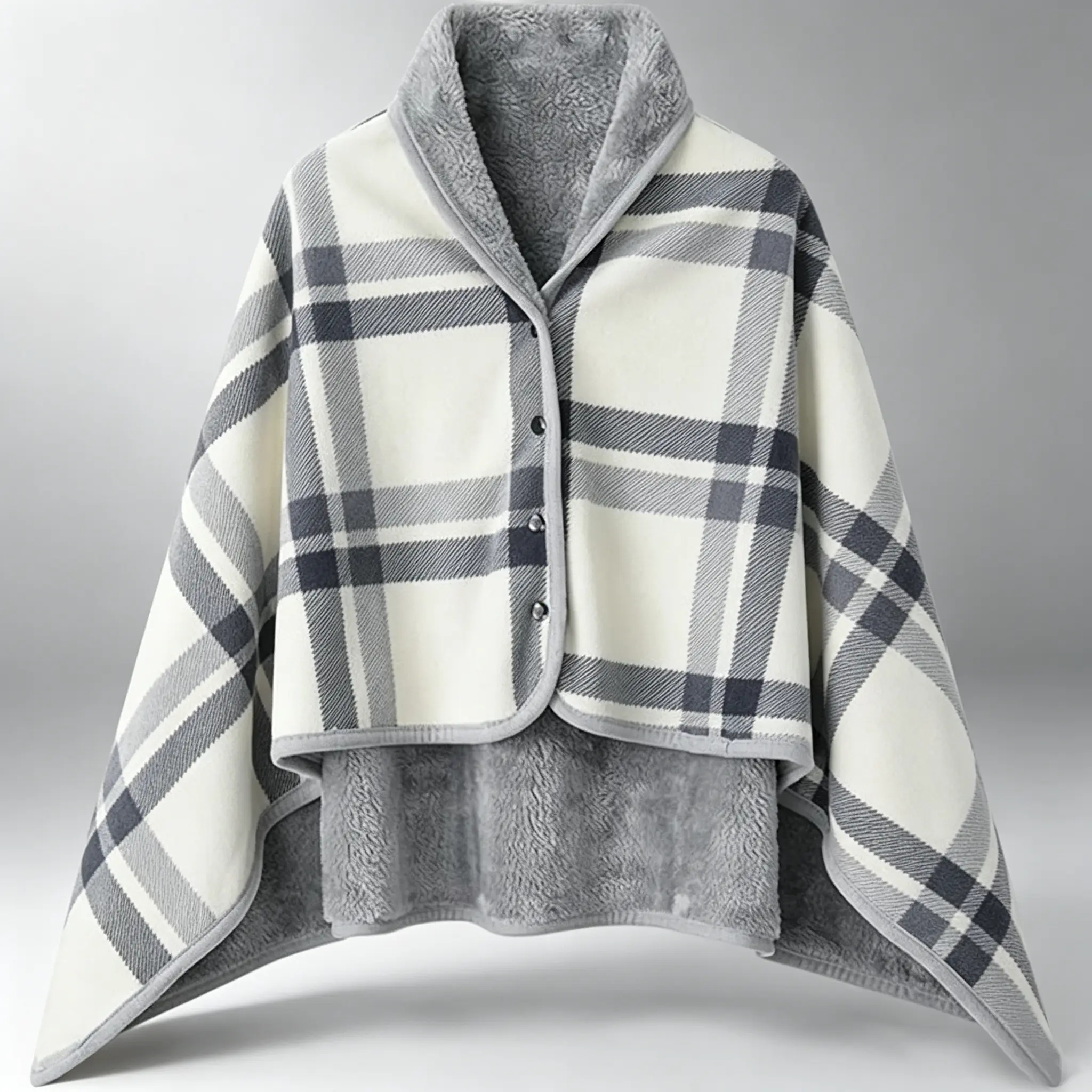 Fleece Wearable Blanket - Versatile Cozy Cape or Cover with Buttons for Adjustment, Comfy Warm Buttoned Wrap Shawl Poncho for Office Chair, Bed, Lap & Travel Camping Sleeping Gear, Adjustable, Portable