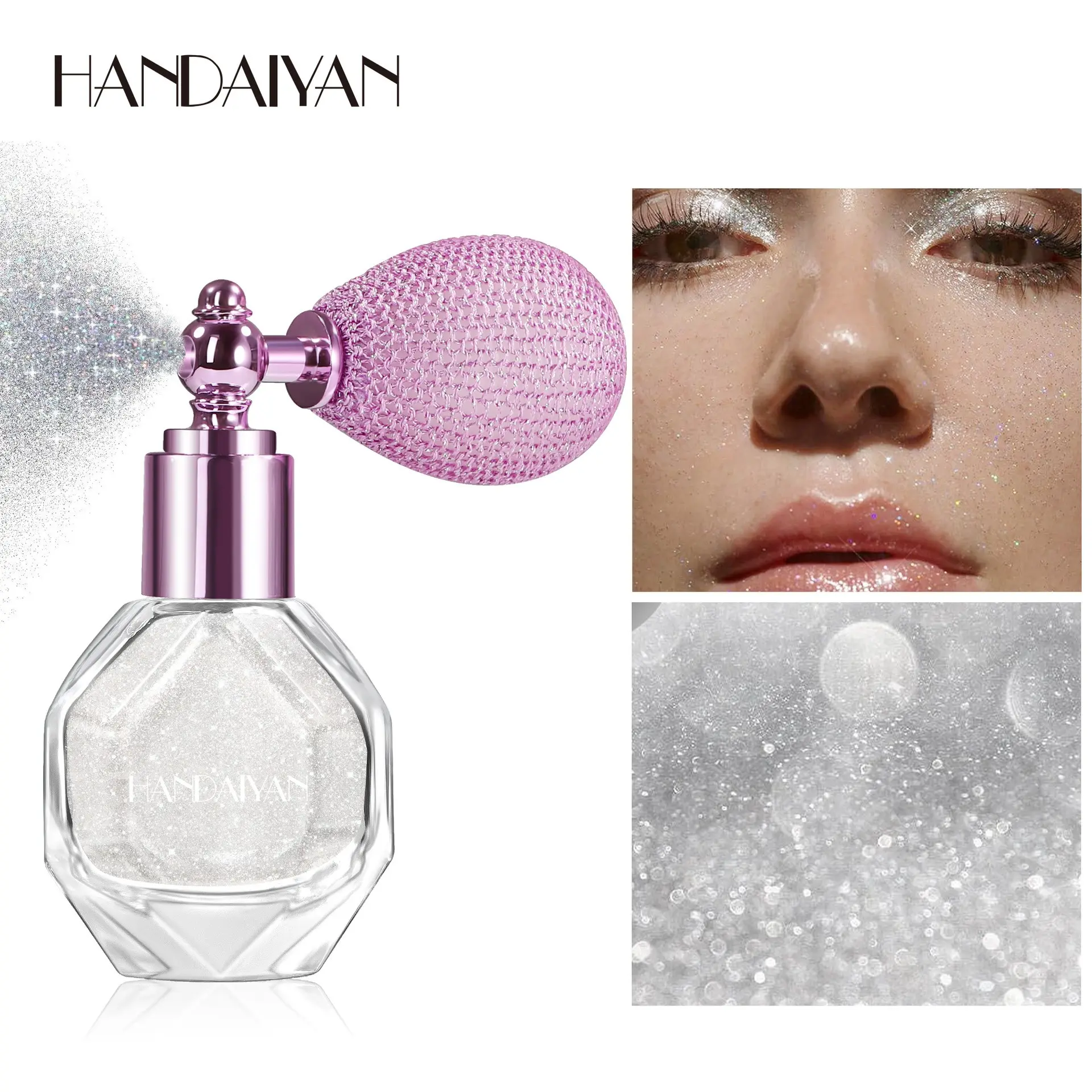 Handaiyan Highlighter Spray Bottle, Body Glitter Mist, High-Shine Airbag Sprayer, Glow Seeker Highlighter, Glowy Highlighter, Radiant Makeup Enhancer, Beauty Essential, Radiance