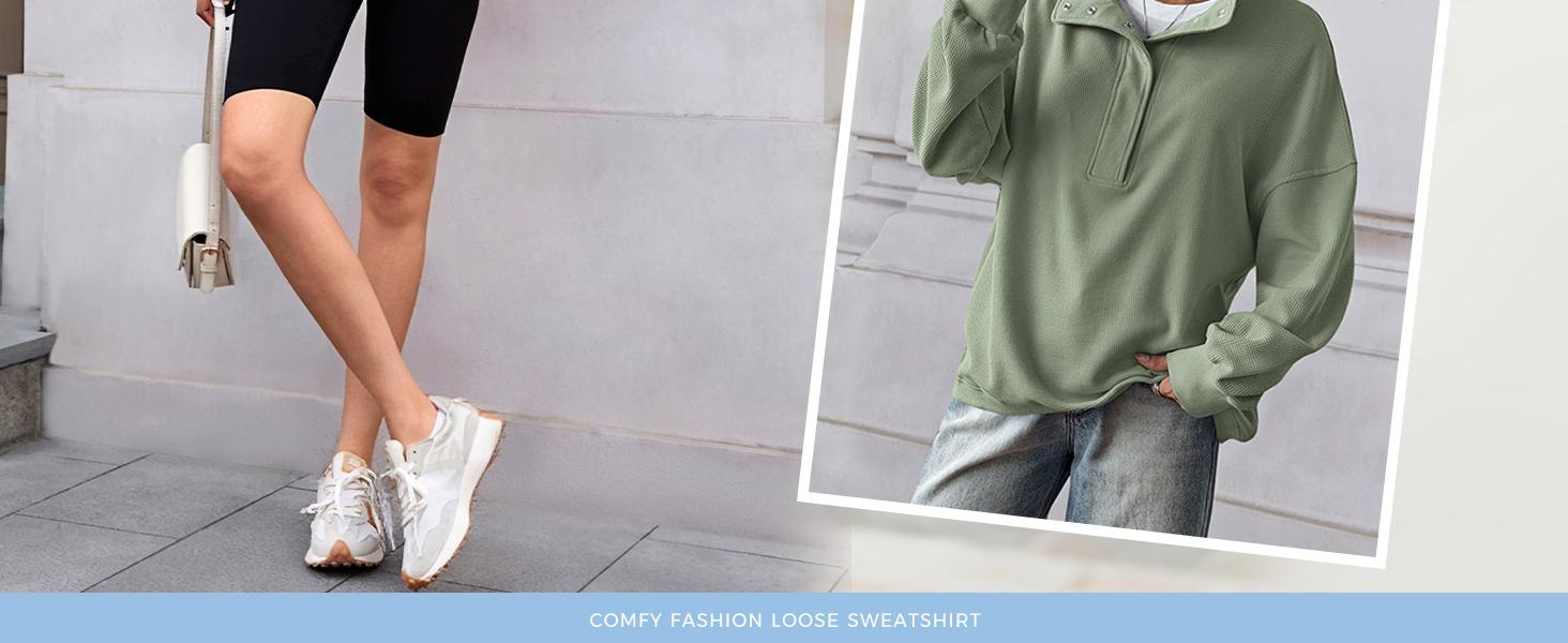 Fisoew Womens Waffle Knit Oversized Sweatshirt Casual Snap Stand Collar Long Sleeve Pullover Tops Fall Travel Outfits Womenswear Button women zip crewneck graphic camohoodie wicked sweatshirt cute winter zip hoodie Check Knitwear #TikTokShopHolidayHaul Sp Fisoew Womens Waffle Knit Oversized Sweatshirt Casual Snap Stand Collar Long Sleeve Pullover Tops Fall Travel Outfits Womenswear Button women zip crewneck graphic camohoodie wicked sweatshirt cute winter zip hoodie Check Knitwear #TikTokShopHolidayHaul Sp