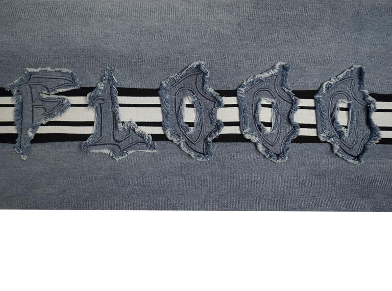 FLOOO Fringe Patch Joggers – Plus Size Street Pants with Striped Detail