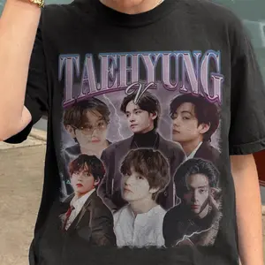 V Vintage Shirt, 90s Bootleg T-Shirt, Retro Tee, TaeHyung Fan Gift Unisex Sweatshirt