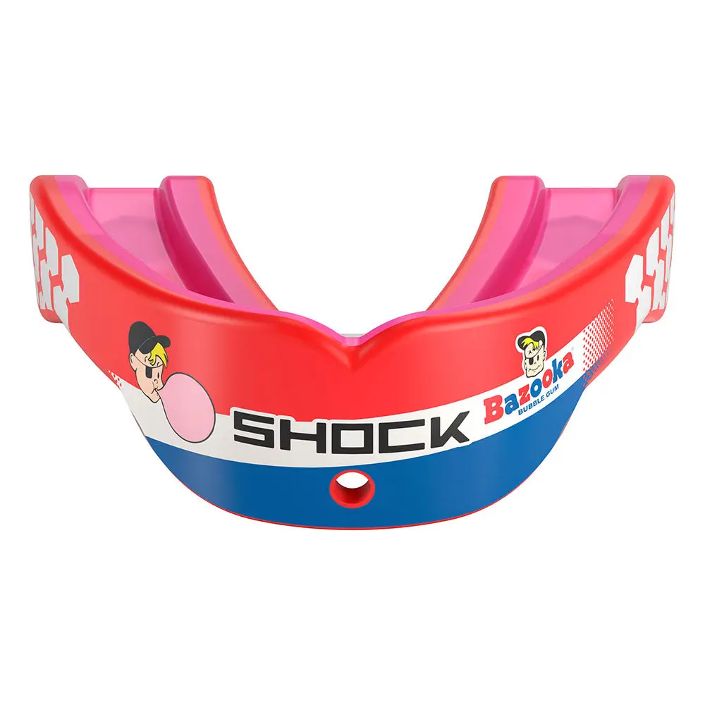 Shock Doctor Bazooka Joe Gel Max Power Flavor Fusion Sports Mouthguard Protective Gear with Custom Fit & Full Mouth Protection