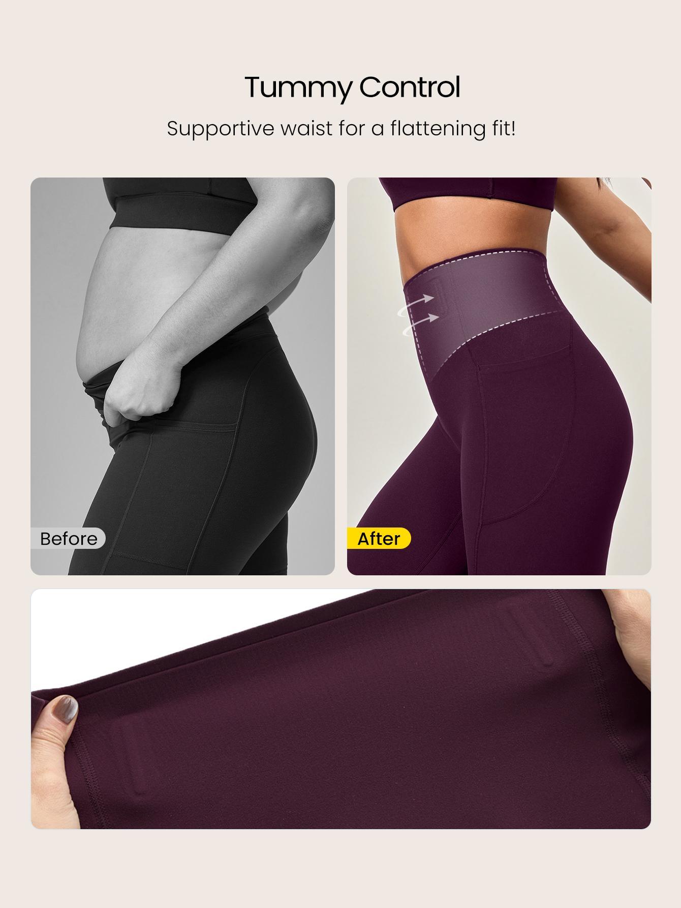 GLOWMODE 24'' BBL CoreHold Tight Fit Boning Tummy Control FeatherFit-Sculpt Leggings with Side Pockets TikTokShopBlackFriday