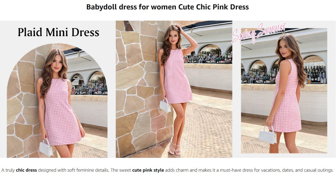 IDEALSANXUN Womens Gingham Dress Spring Summer Beach Boho Sleeveless Mini Sundress Casual Cotton Plaid Womenswear Button Cute Outfits Tank Tops Crewneck