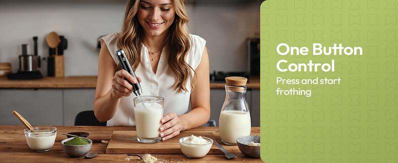 Handheld Milk Frother for Coffee,Rechargeable & Waterproof Electric Stainless Steel Whisk Portable Foam Maker for Latte & Protein Nutrition Drink Mixer,Kitchen Gadgets, Mothers' Day Gift Cream Machine, Household Appliances