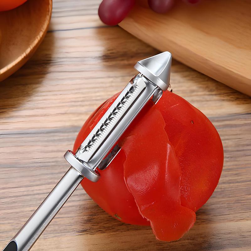 Vegetable Peeler, Stainless Steel 2 in 1 Vegetable Peeler, Built-in Bottle Opener, Built-in Bottle Opener, Ideal for Apples, Potatoes, Pumpkins, Papayas & Zucchinis