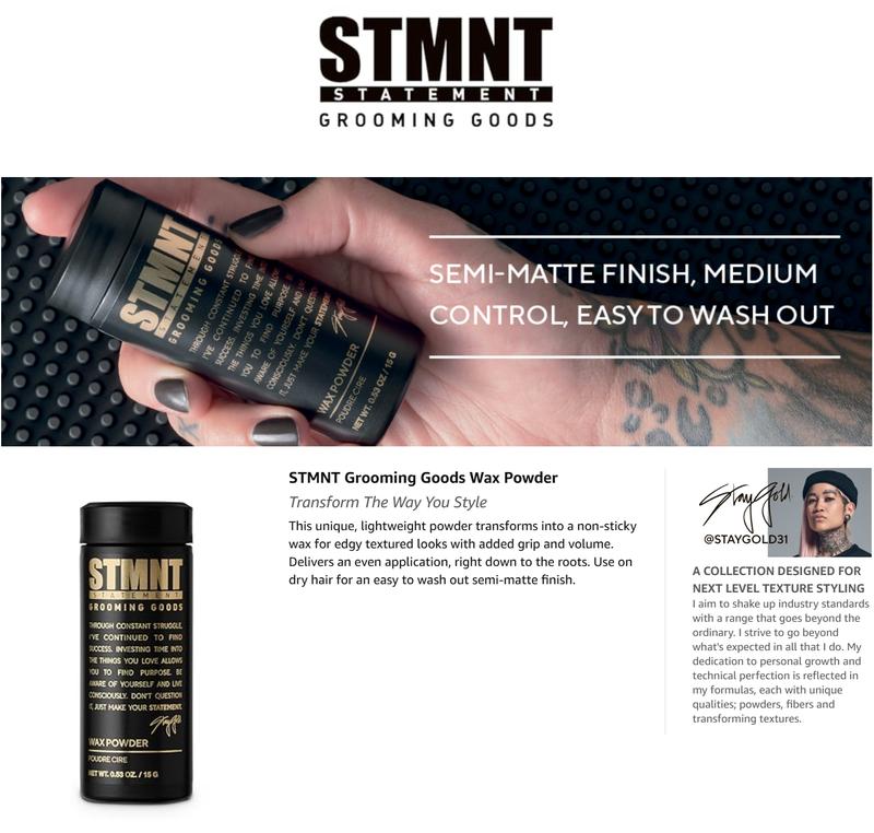 STMNT Grooming Goods Wax Powder, Semi-Matte Finish, 0.53 oz