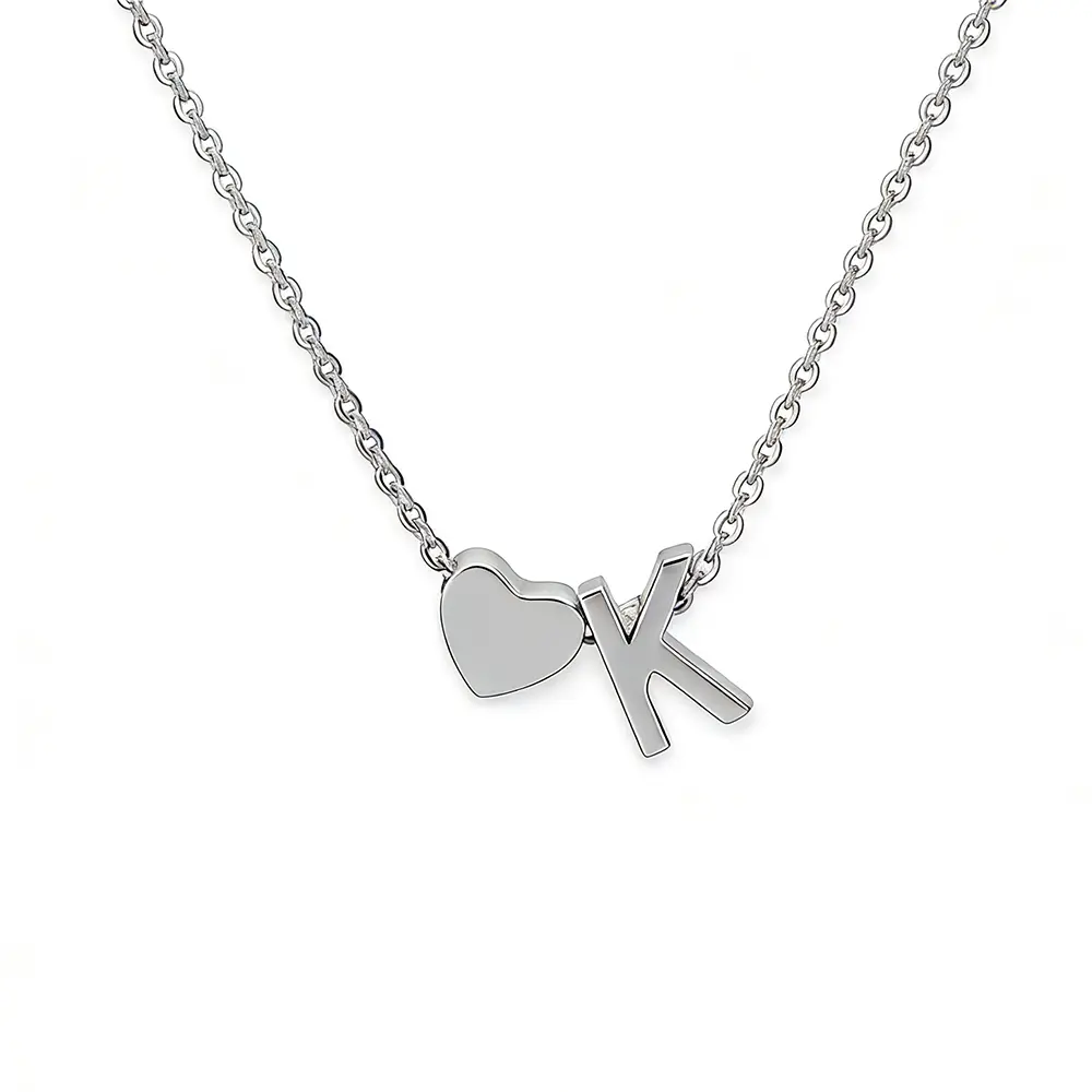 Tiny Initial Necklaces Golden Heart Letter A-Z Necklace Dainty Heart Name Necklace Personalized Initial Tag Pendant Birthday Gifts Anniversary Gifts Jewelry for Women Girls Christmas Gifts lovisa