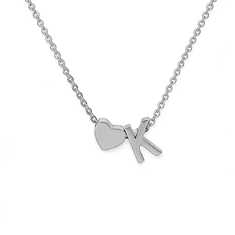 Tiny Initial Necklaces Golden Heart Letter A-Z Necklace Dainty Heart Name Necklace Personalized Initial Tag Pendant Birthday Gifts Anniversary Gifts Jewelry for Women Girls Christmas Gifts lovisa
