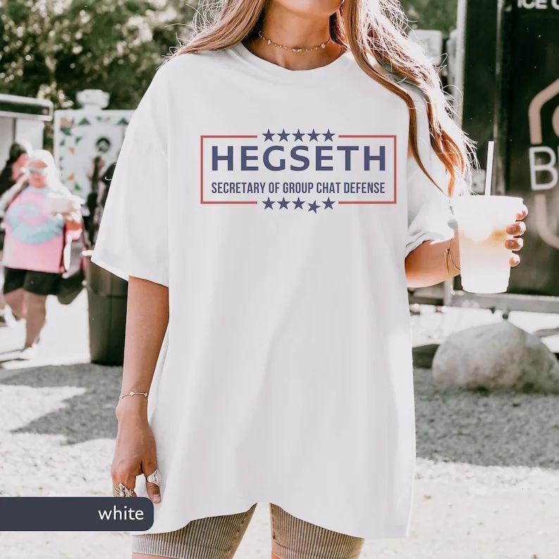 Hegseth Secretary of Group Chat Defense Comfort Colors® T-Shirt, Anti-Trump Tee, Yemen War Plans Leak Shirt, Texting War Plans Scandal Tee